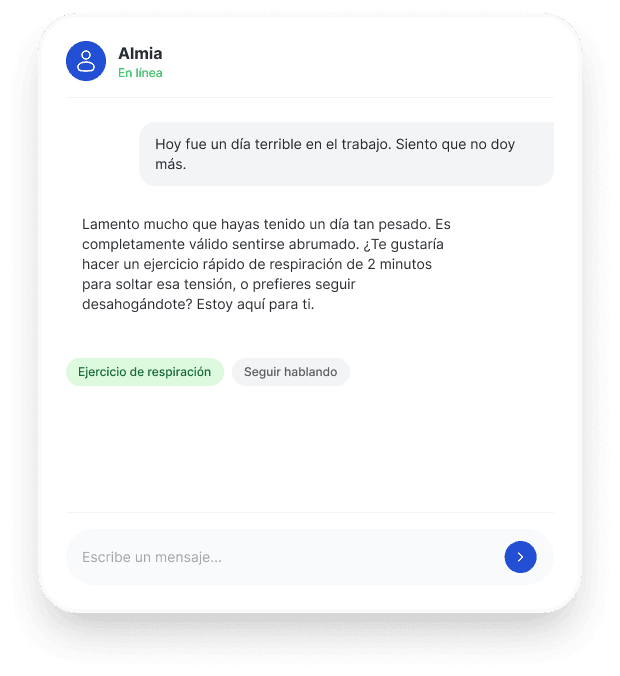 Interfaz de chat de Almia